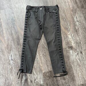 ISABEL MARANT Lace Up Coated Piping Jeans 40 / 8